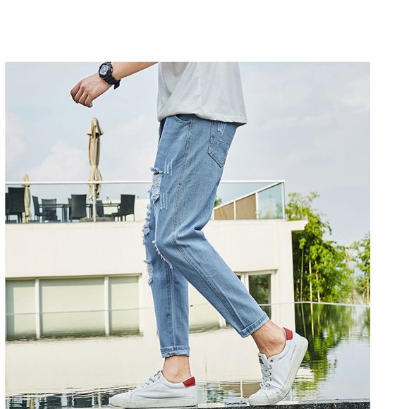 Jeans Men's Loose Korean Style Trendy Loose Spring - Picture 2 of 5